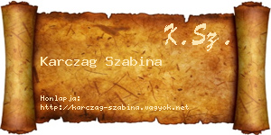 Karczag Szabina névjegykártya